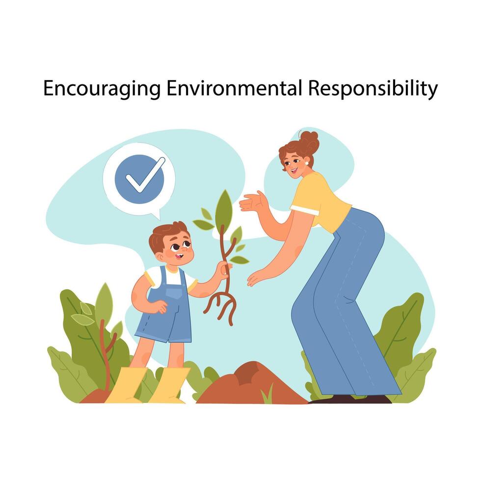 Environmental responsibility. Flat vector illustration