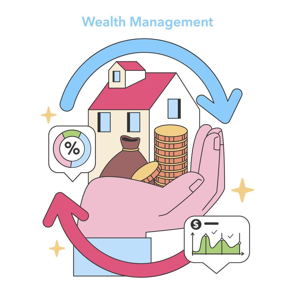 Wealth Management concept. Flat vector illustration