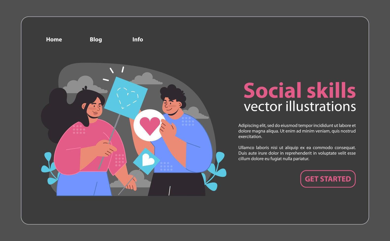 social habilidades mejora colocar. ilustrando interpersonal conexión vector