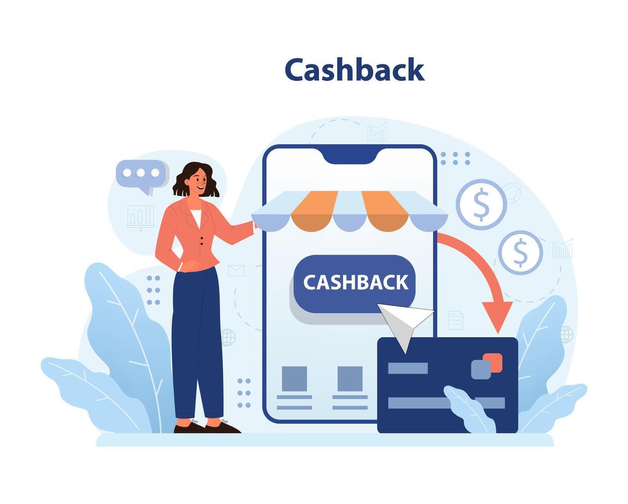 Cashback concept. Flat vector illustration