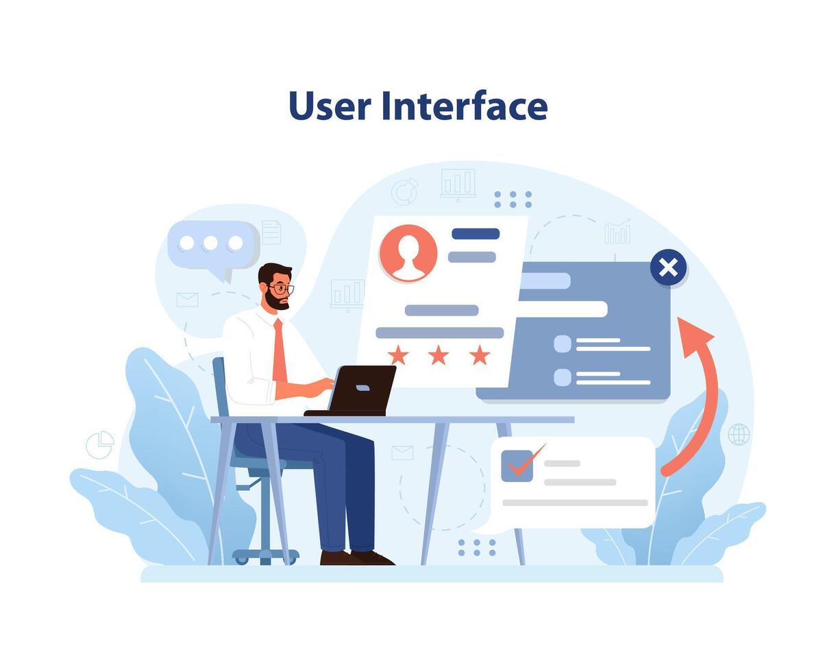 usuario interfaz concepto. plano vector ilustración