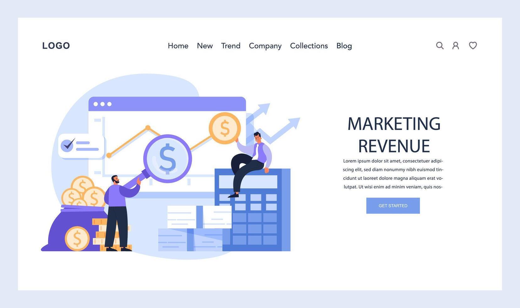 Marketing Revenue concept. Flat vector illustration