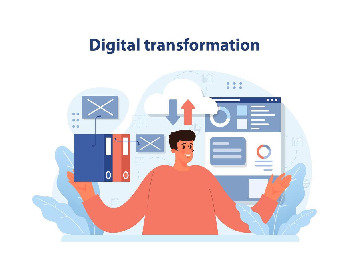 digital negocio transformación. vector