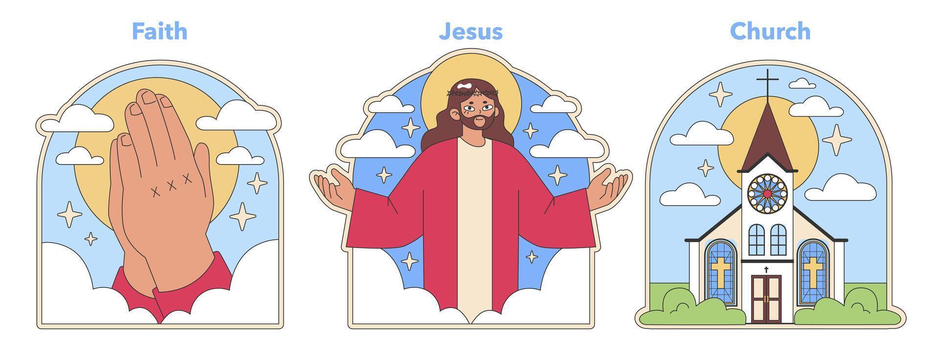 Christianity concepts. . Flat vector illustration
