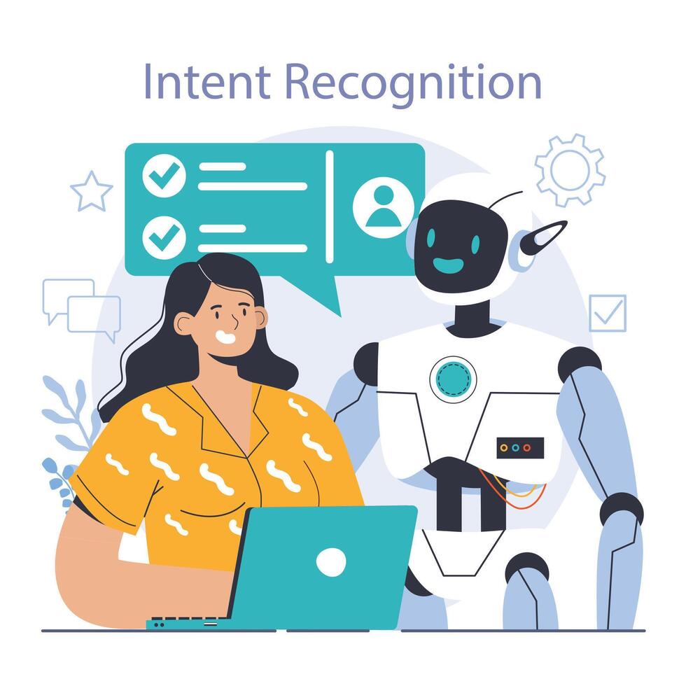 Chat bot. AI-powered customer service. Online consultation with artificial vector