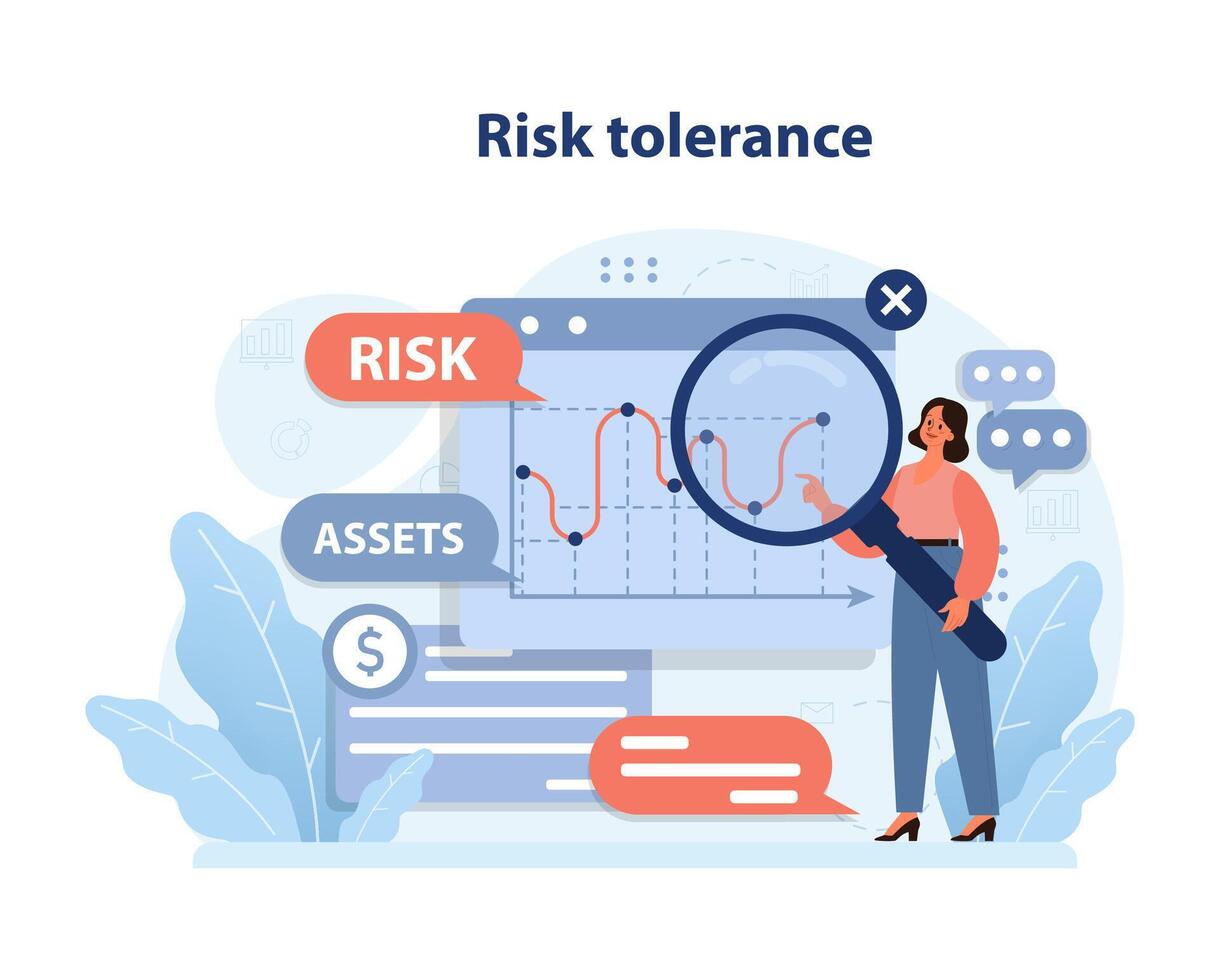 Risk tolerance concept. Flat vector illustration