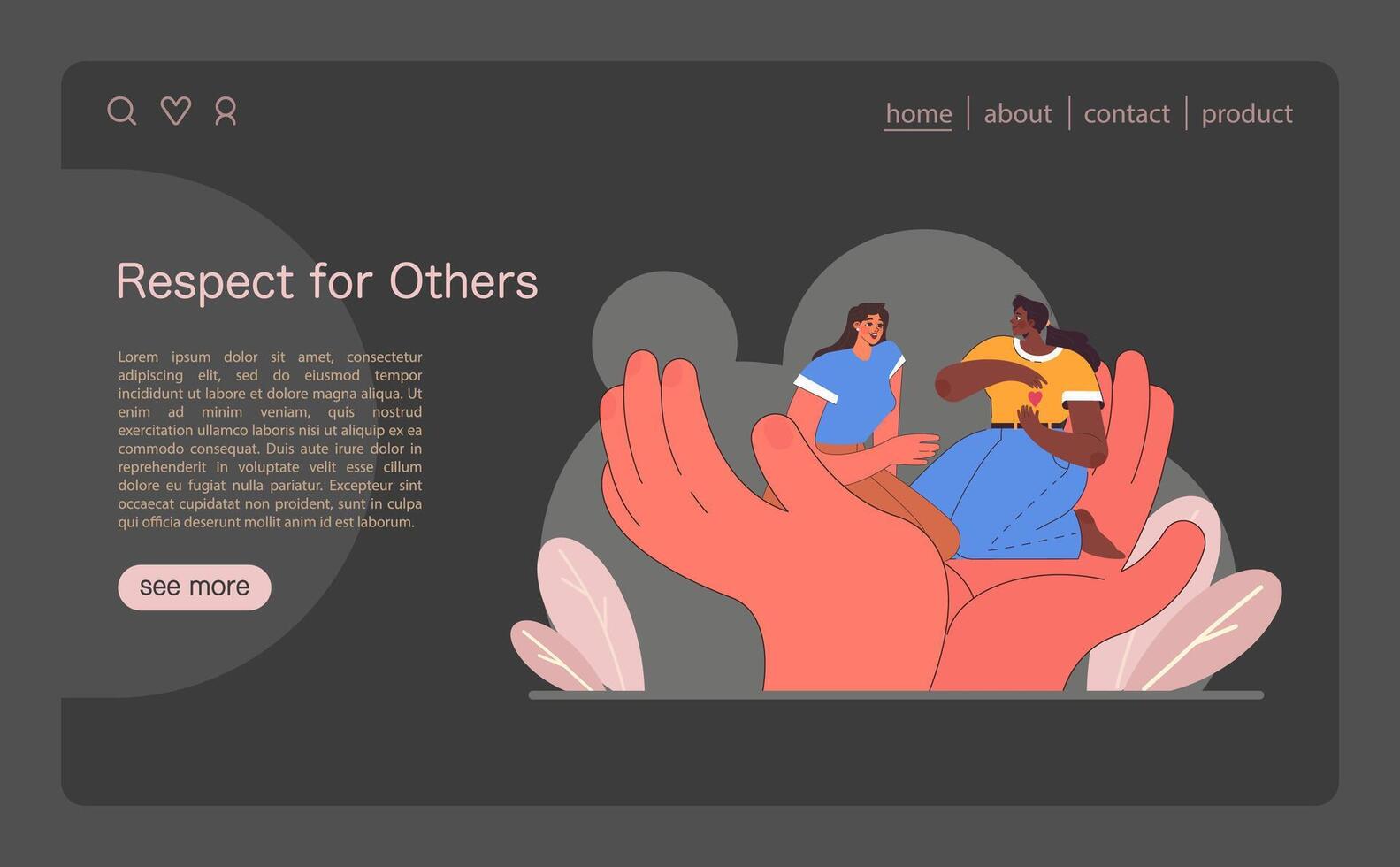 Harmony in diversity concept. Flat vector illustration