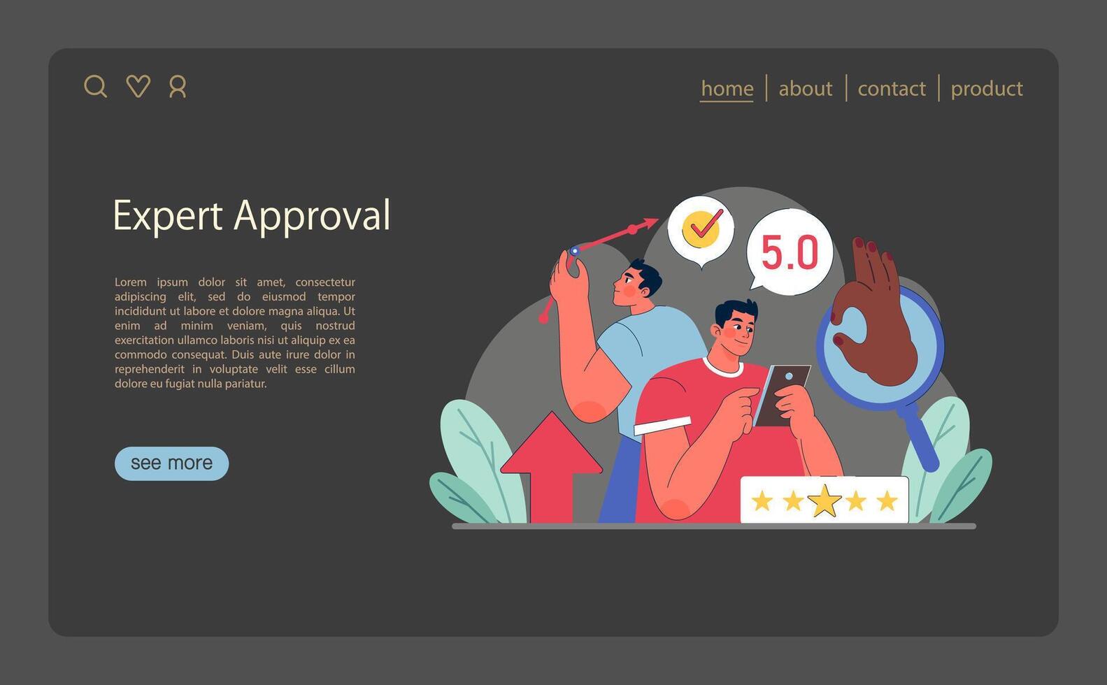 Social proof and expert approval concept. Illustrating the impact vector