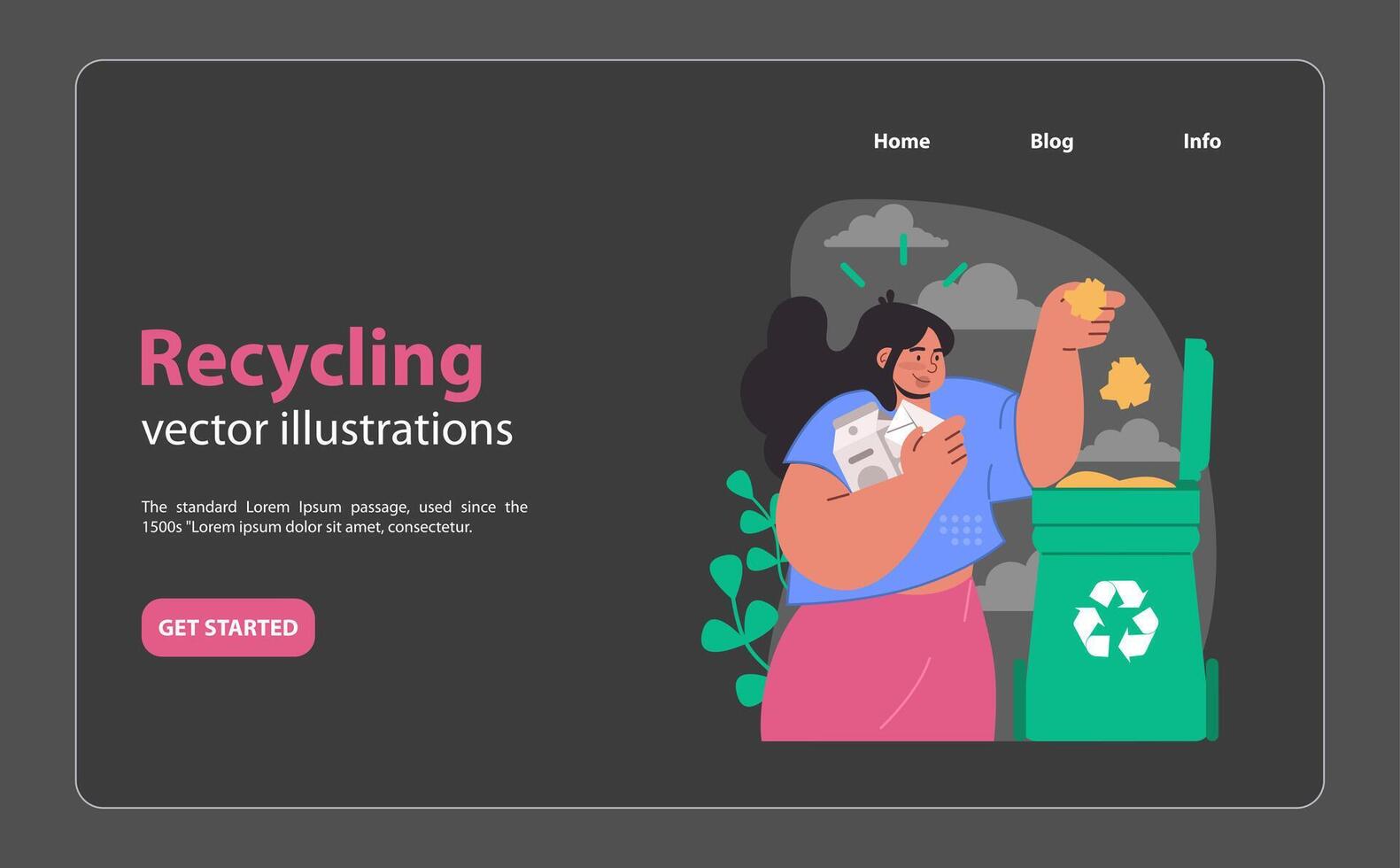 Recycling initiative concept. Demonstrates responsible disposal vector