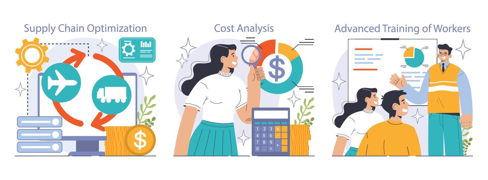 Reducing the cost of production set. Automatization and effective optimization vector