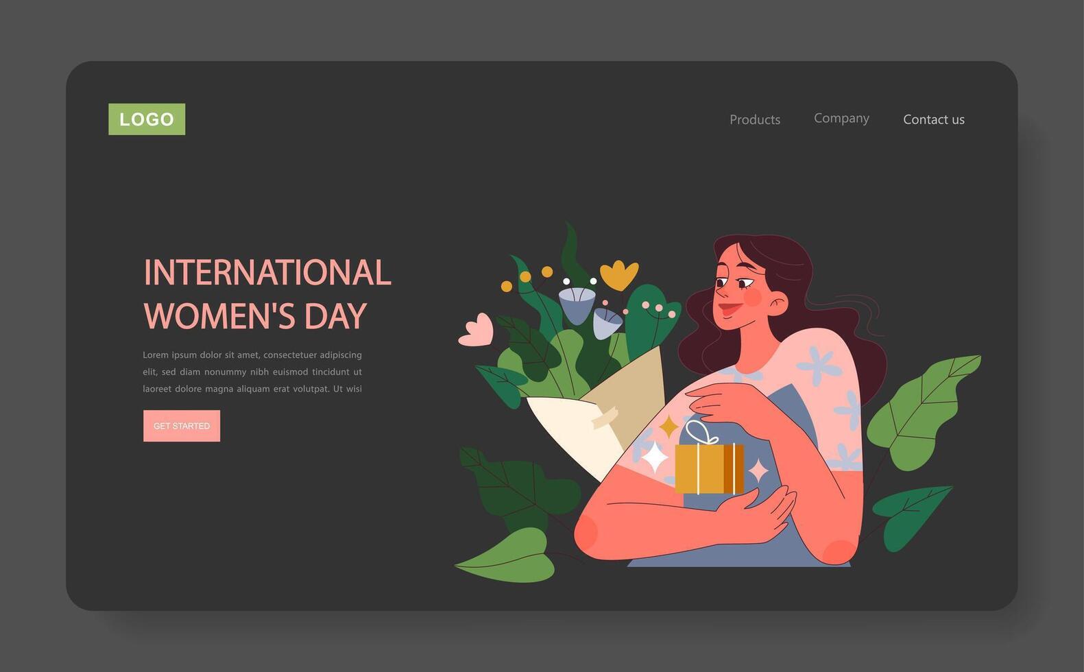 internacional De las mujeres día tema. vector