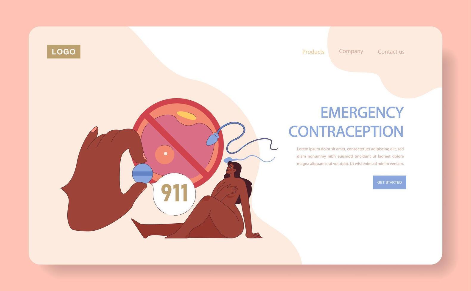 Types of Contraception. Illustration of emergency contraception as a critical vector