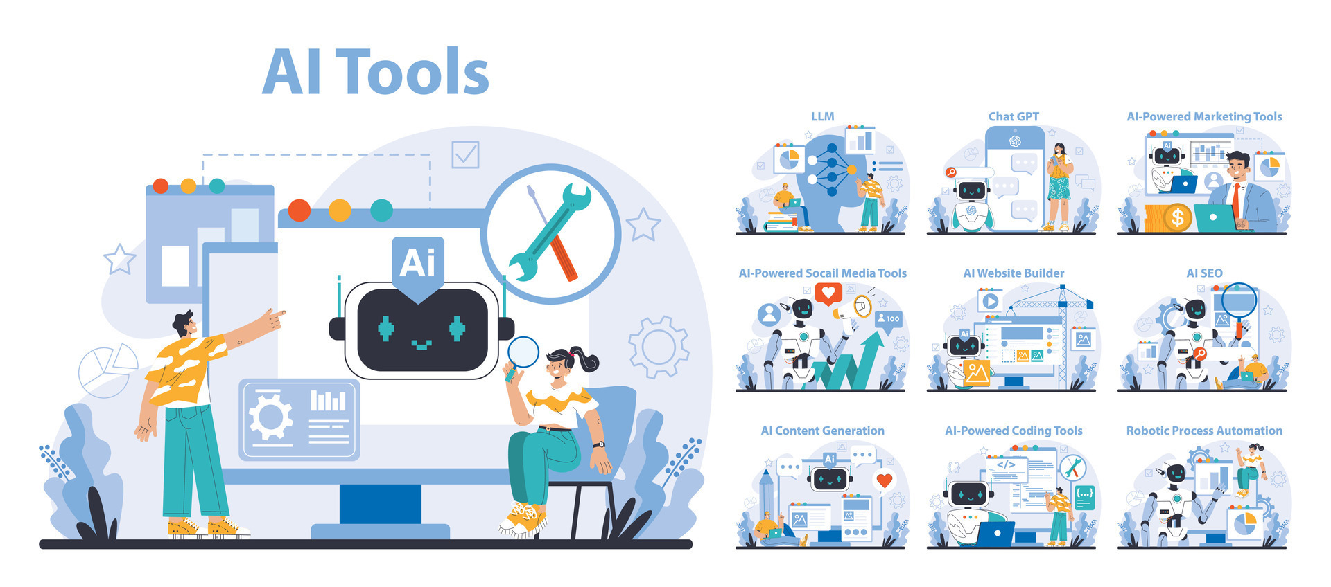 Ai Tools Set Flat Vector Illustration 41172412 Vector Art At Vecteezy Ai Tools Set Flat Vector Illustration 41172412 Vector Art At Vecteezy