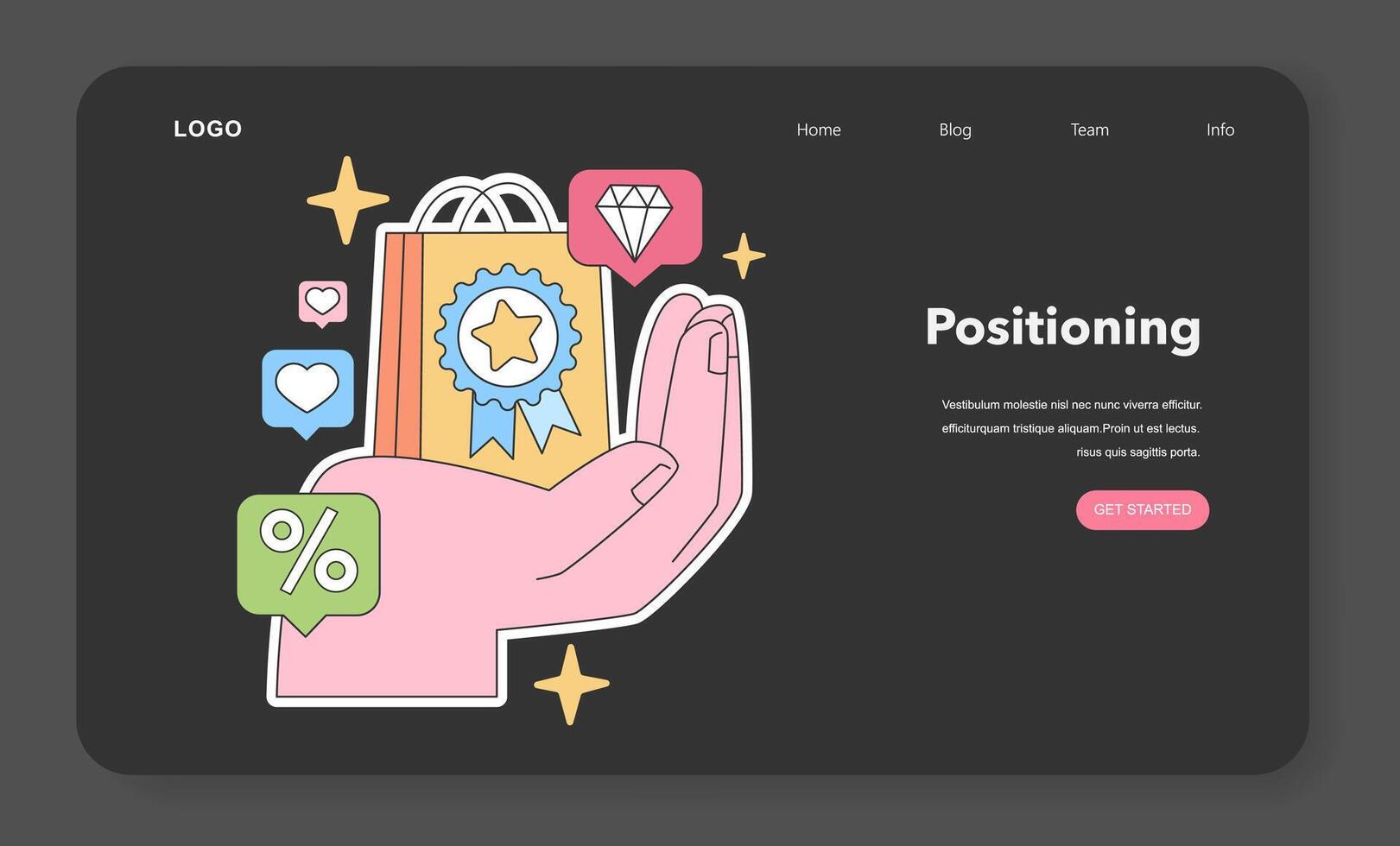 Positioning concept. Flat vector illustration