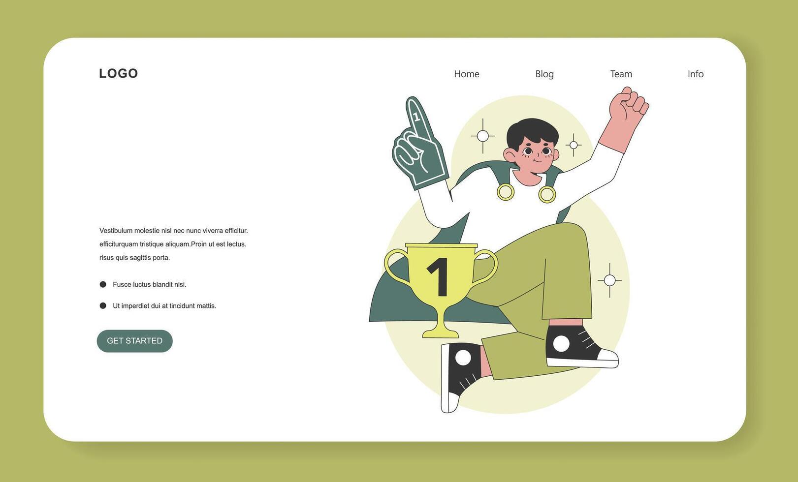 Role model personality showcased in Big Five. Flat vector illustration.