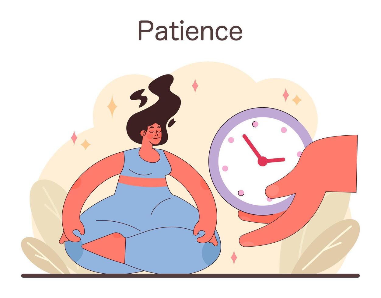 Essence of Patience illustration. Flat vector illustration