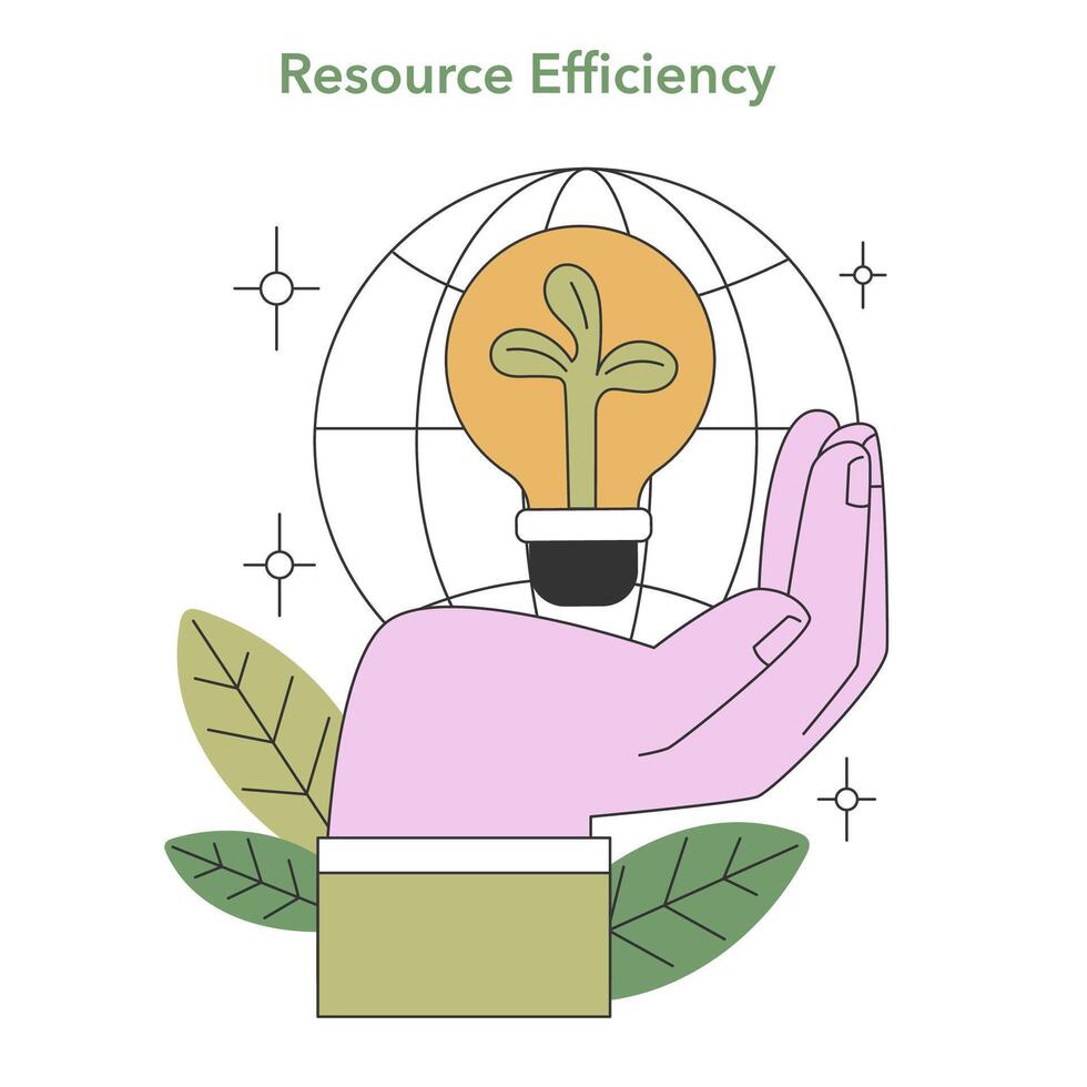 Resource Efficiency graphic. Flat vector illustration.