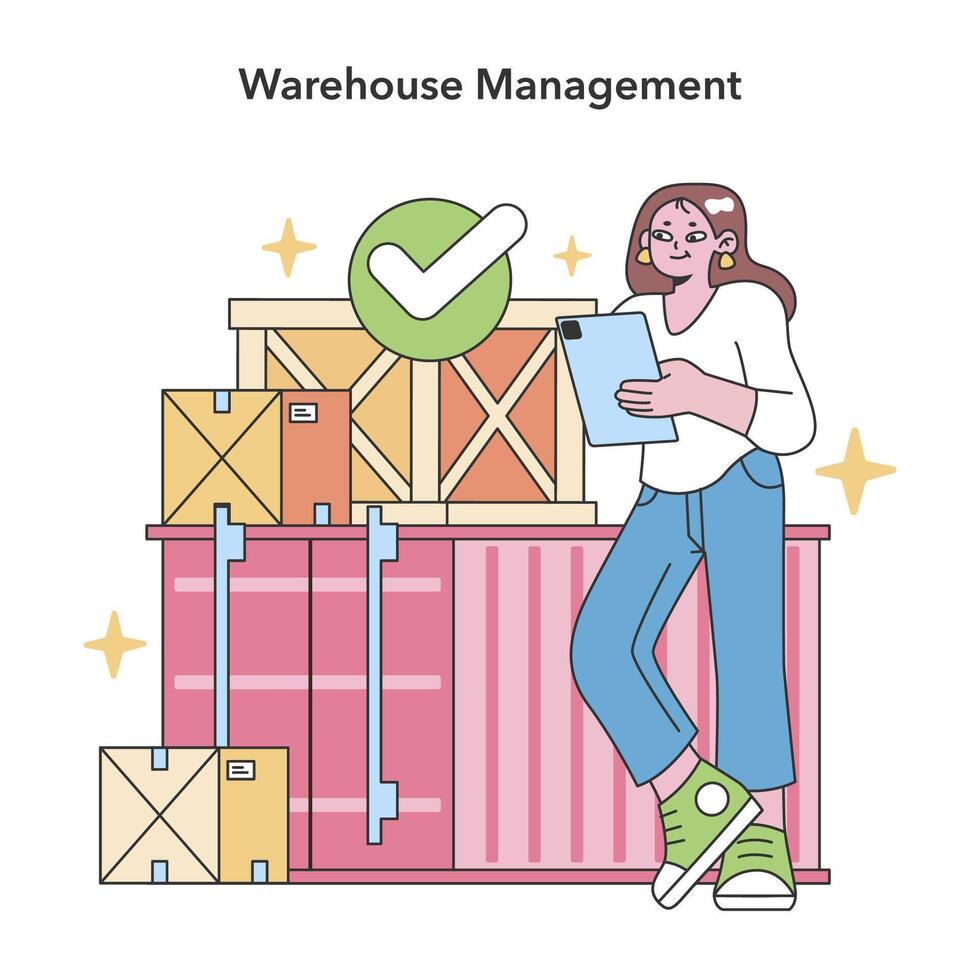 Warehouse Management concept. Flat vector illustration.