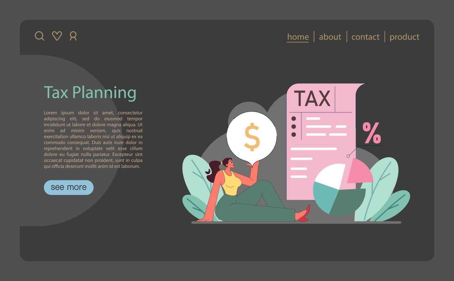 Tax Planning concept. Exploring strategies for efficient tax management and savings. vector