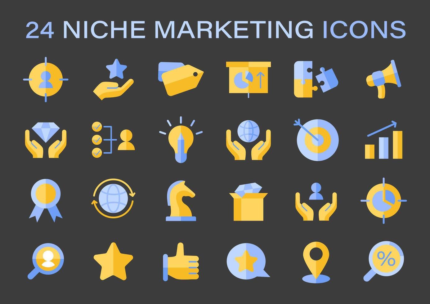 Niche Marketing set. Tailored strategy symbols for targeted audience engagement. vector