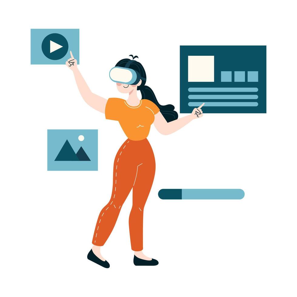 Virtual reality in business concept vector