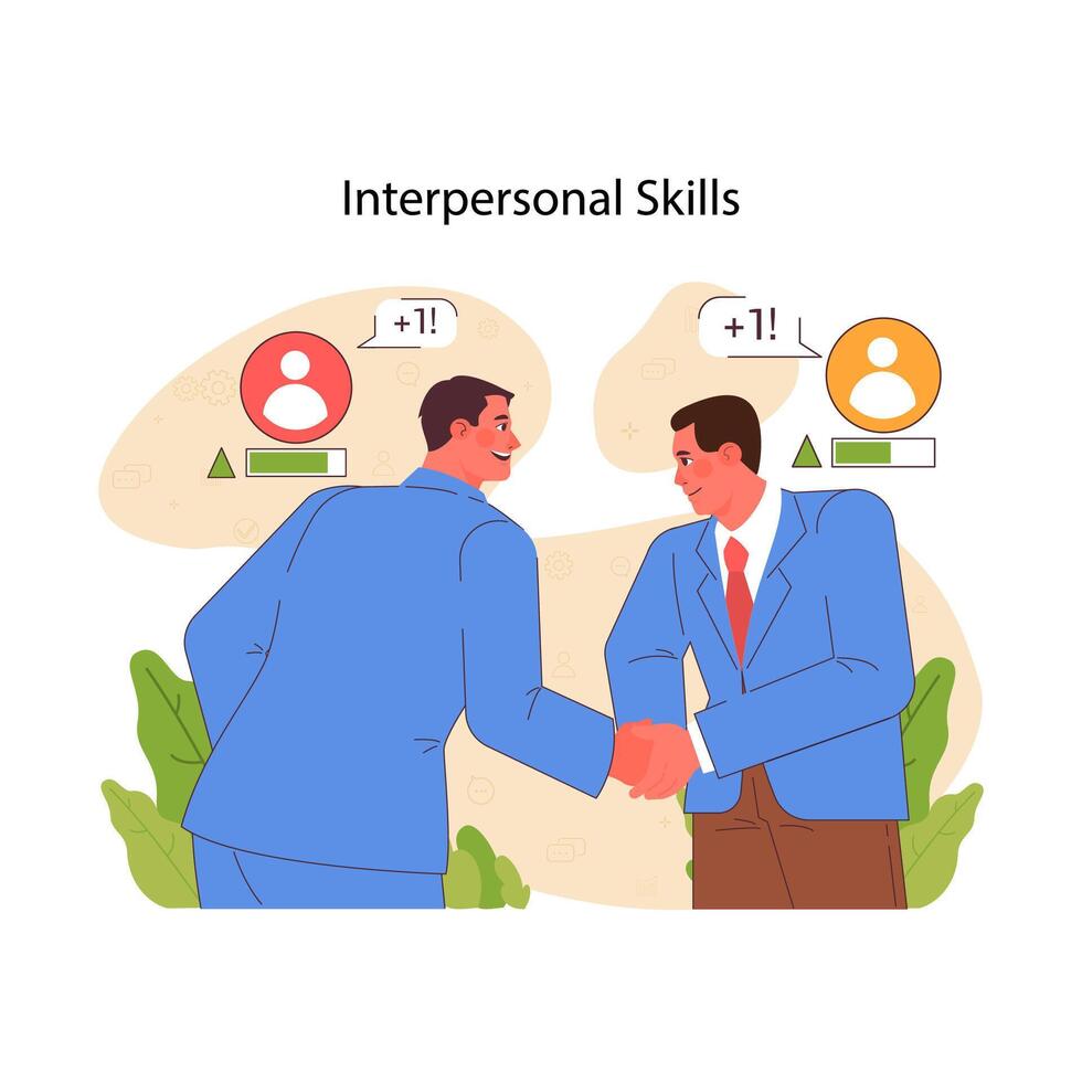 interpersonal habilidades concepto. plano vector ilustración