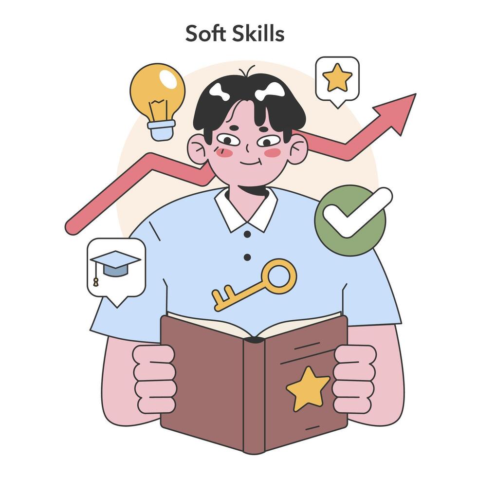 Soft Skills concept. Flat vector illustration