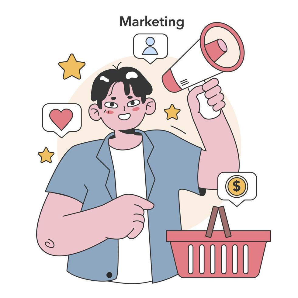 Marketing strategy concept. Flat vector illustration