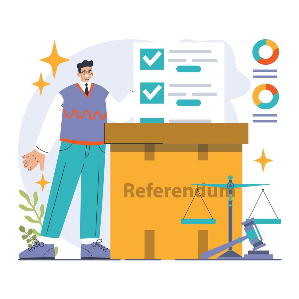 Election. Democratic procedure, citizens choosing political party or candidate vector