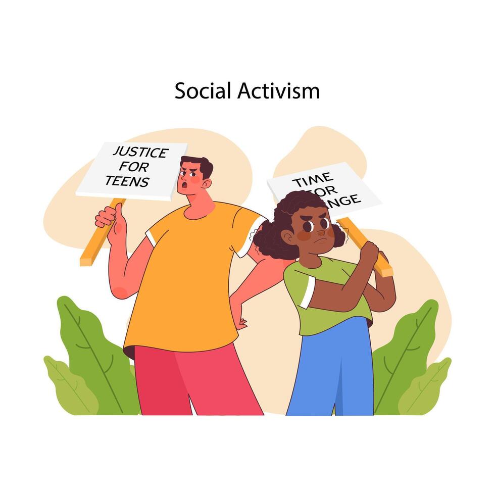 social activismo concepto. plano vector ilustración