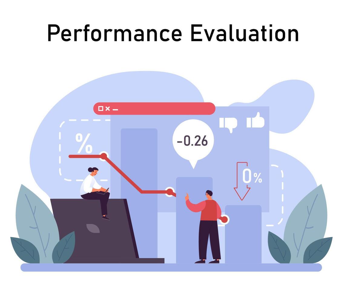 Performance Evaluation concept. Flat vector illustration
