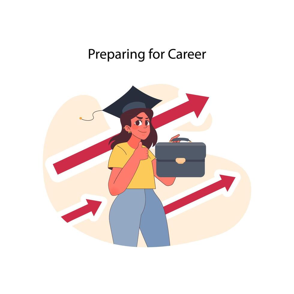 Preparing for career concept. Flat vector illustration.