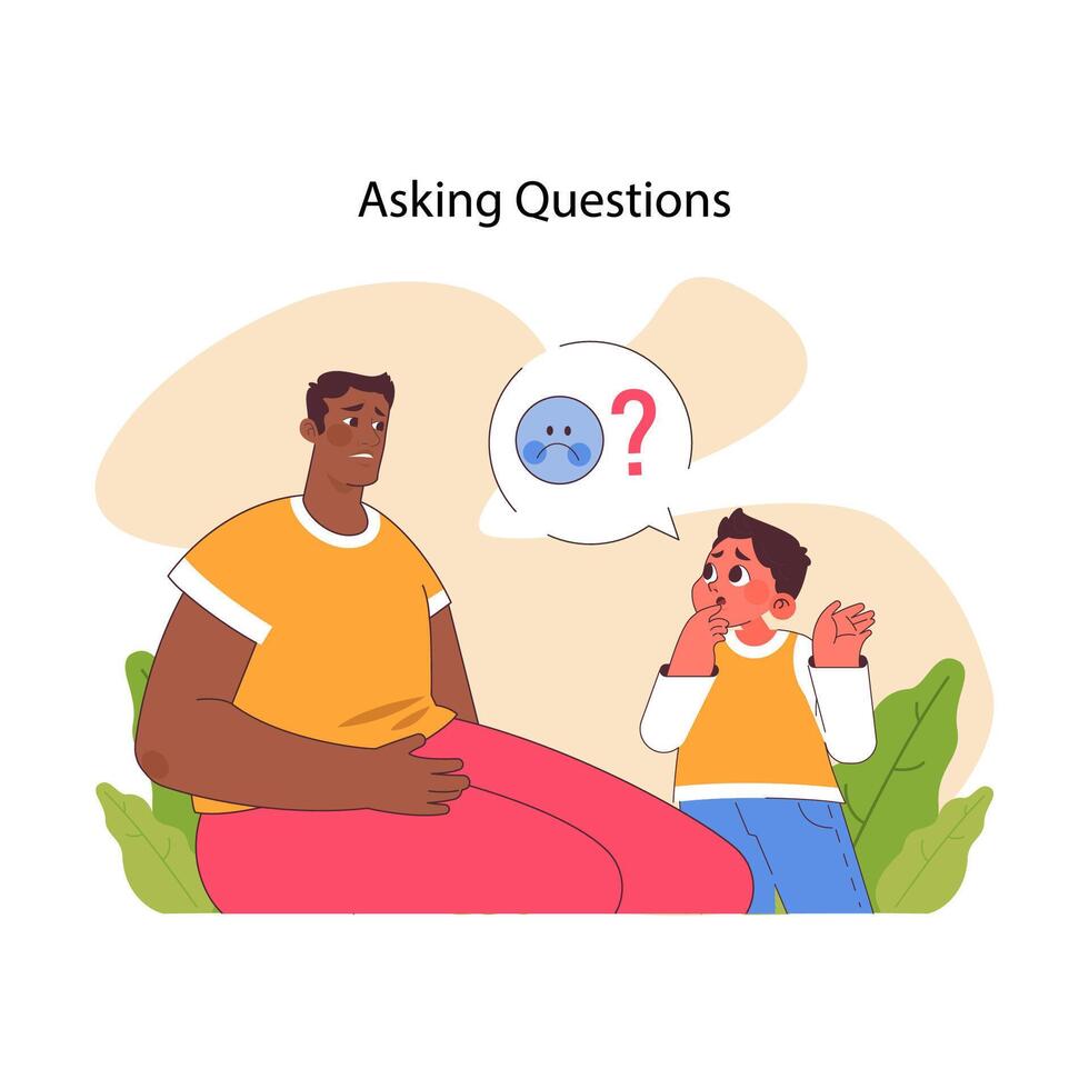 Asking Questions concept. Flat vector illustration