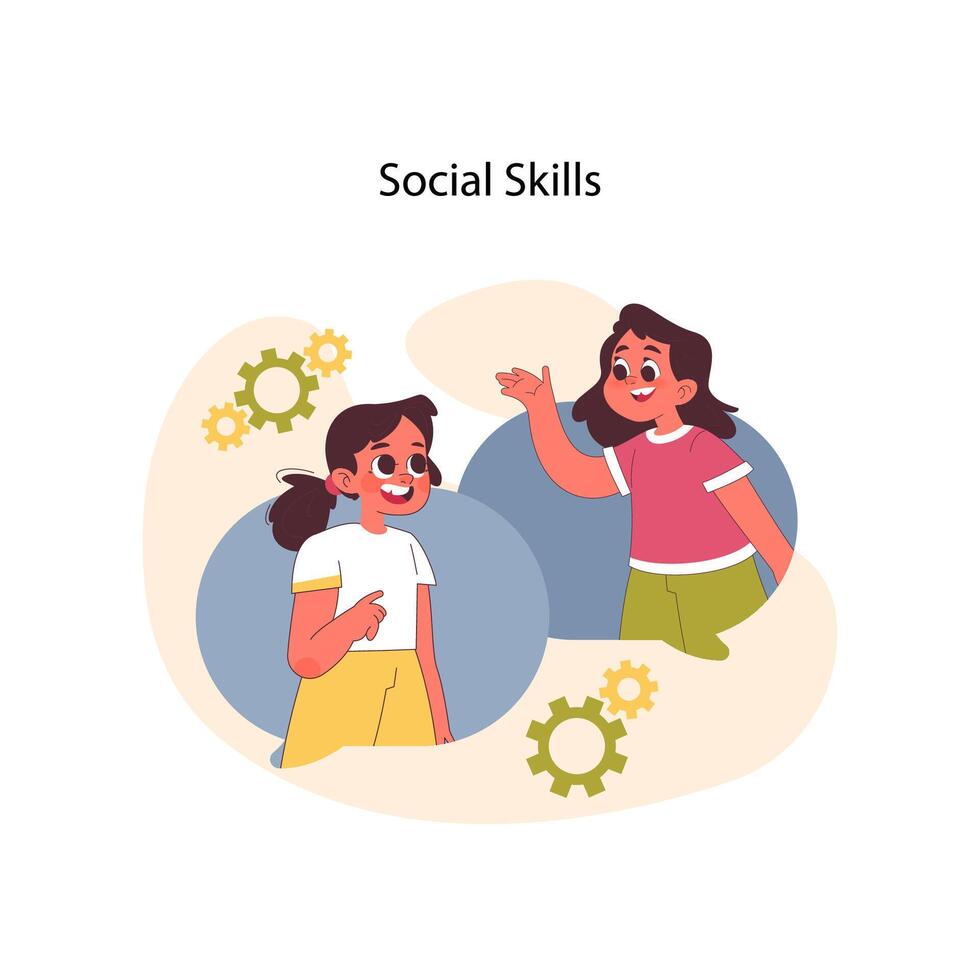 Social Skills concept. Flat vector illustration