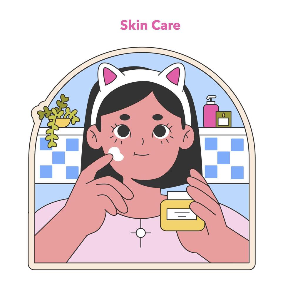 protección de la piel rutina ilustración. plano vector ilustración.