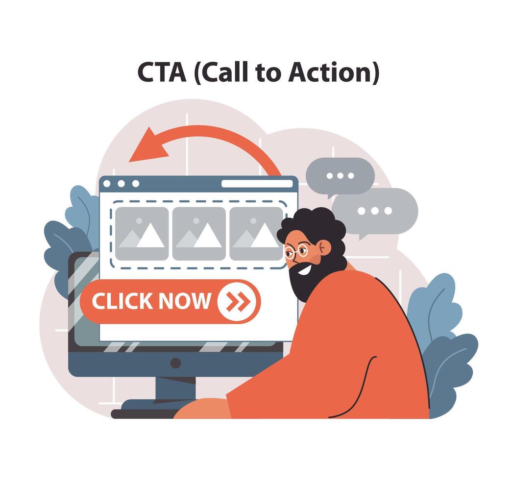 CTA enhancement concept. Flat vector illustration