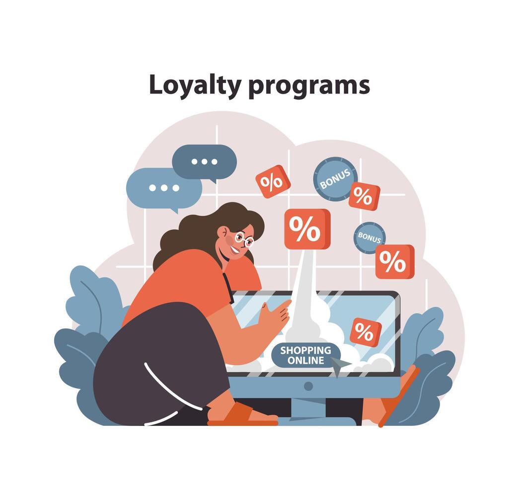 Loyalty programs concept. Flat vector illustration