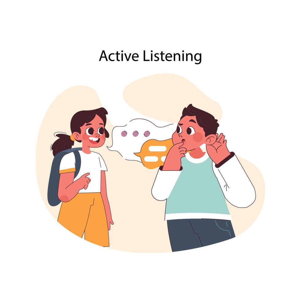 Active Listening concept. Flat vector illustration.