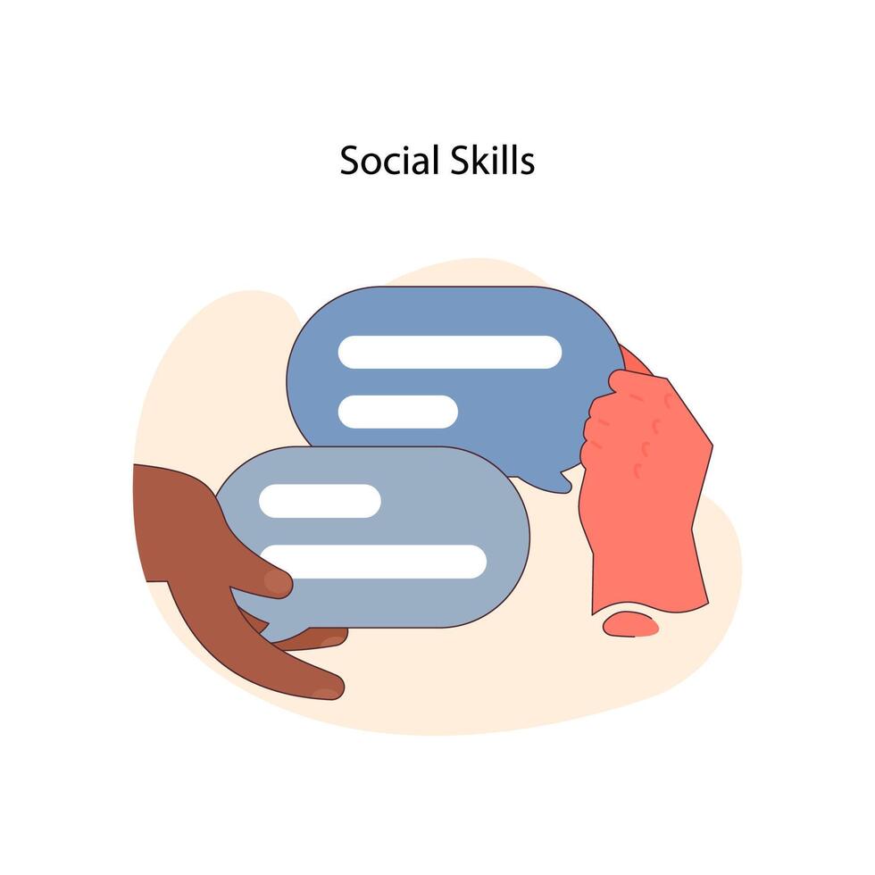 Social Skills concept. Flat vector illustration.