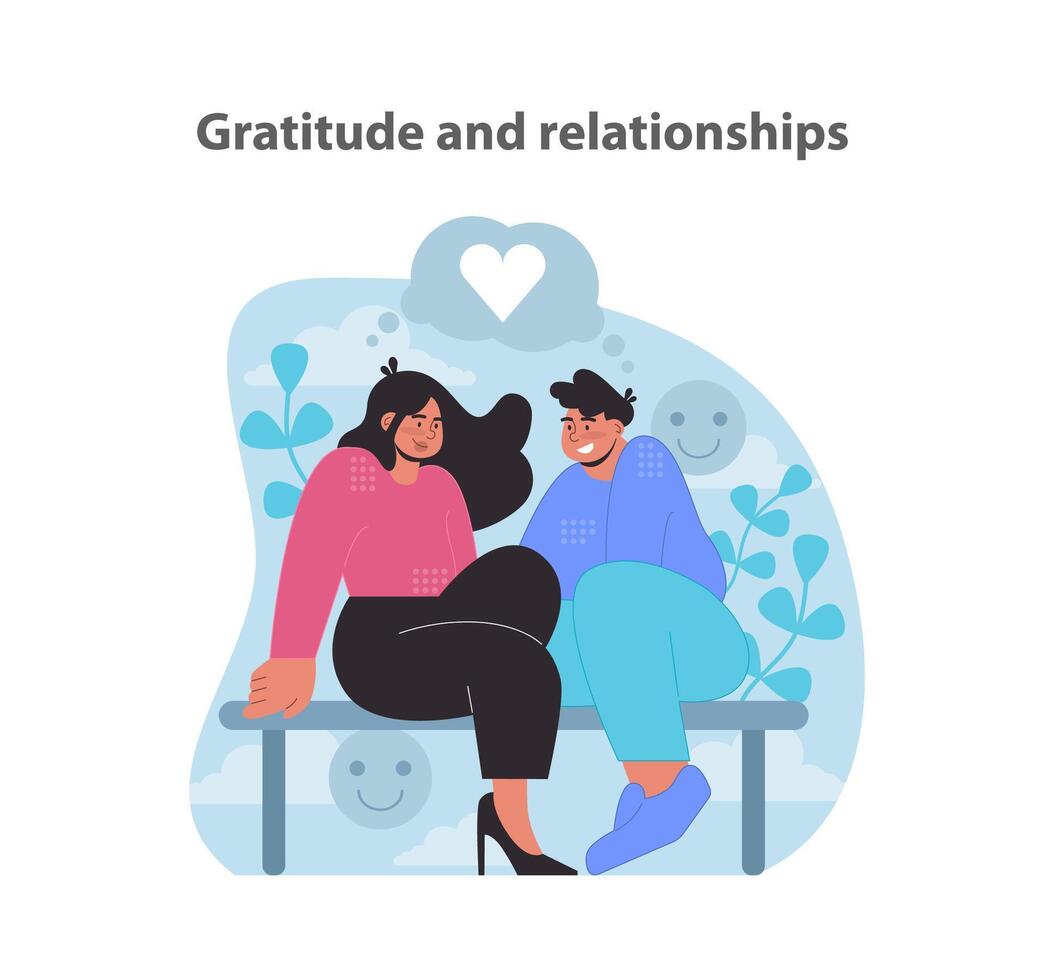 Gratitude in companionship set. A visual narrative of affection and shared contentment. vector