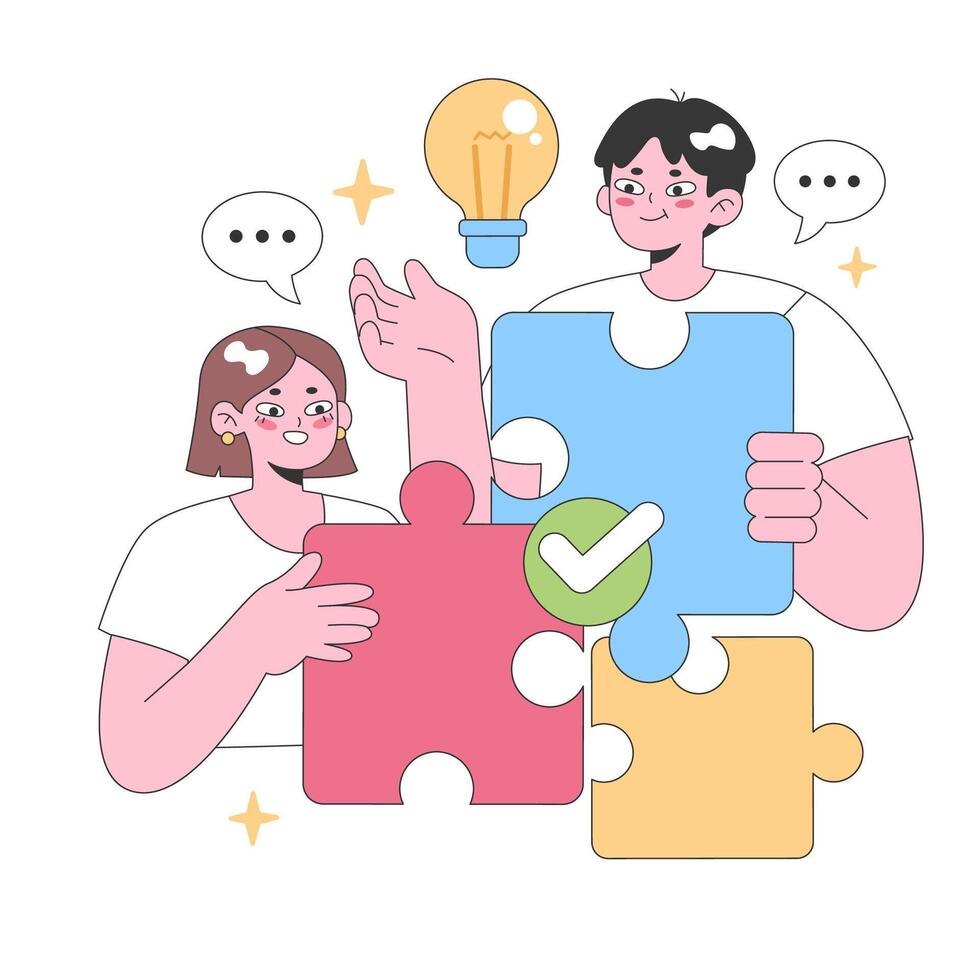 Collaboration concept. Flat vector illustration.