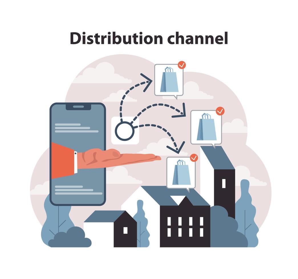 Market penetration concept. Flat vector illustration.