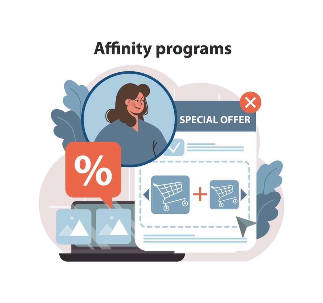 Affinity programs concept. Flat vector illustration