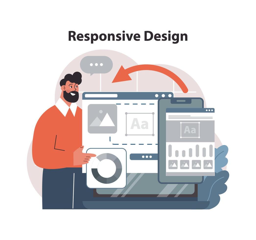 Responsive design adaptation concept. Flat vector illustration