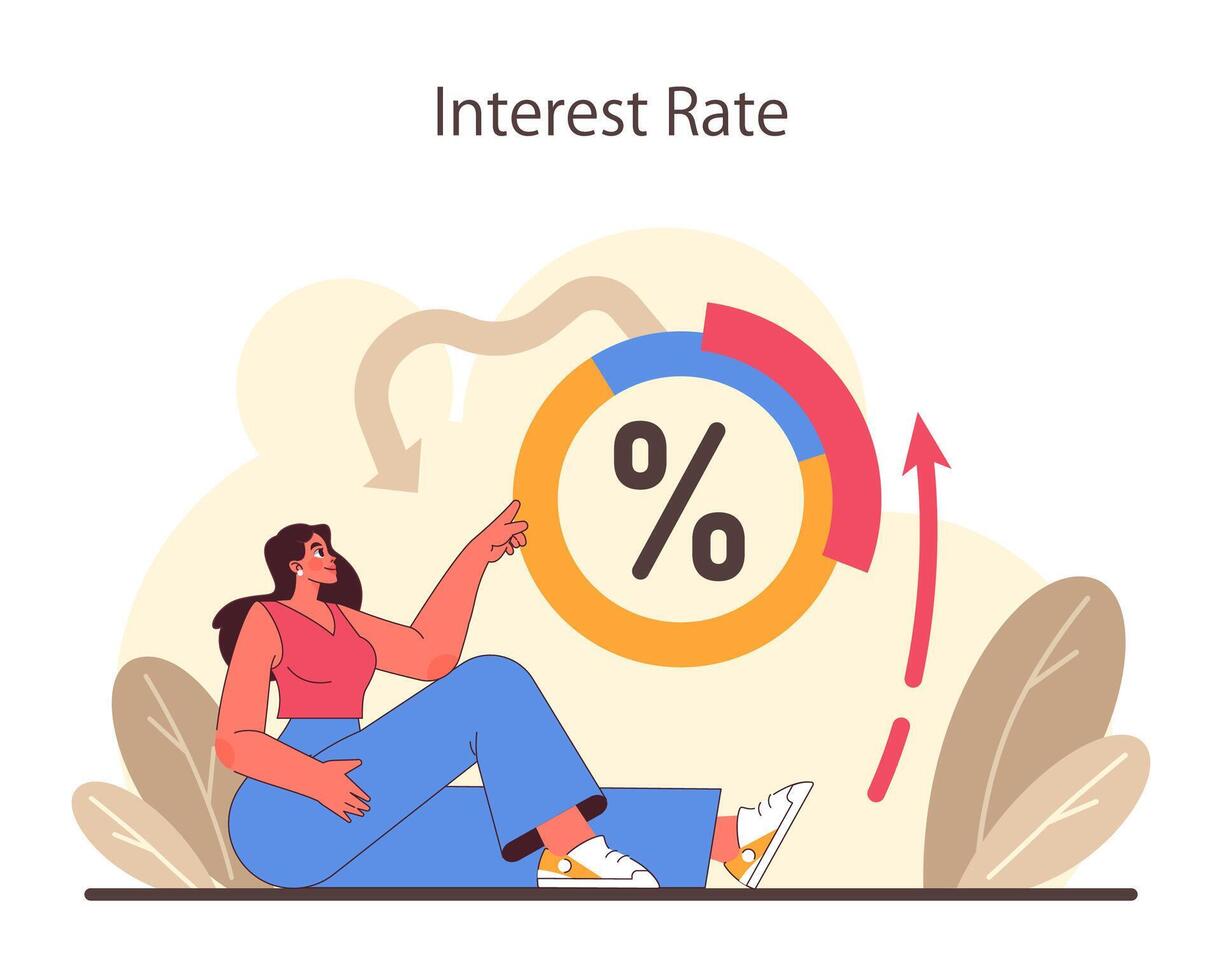 Refinance process. Loan rate reduction to lender agreements. vector