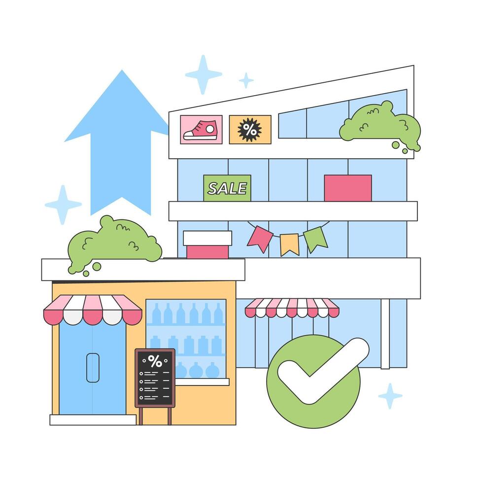 Retail Boost concept. Flat vector illustration