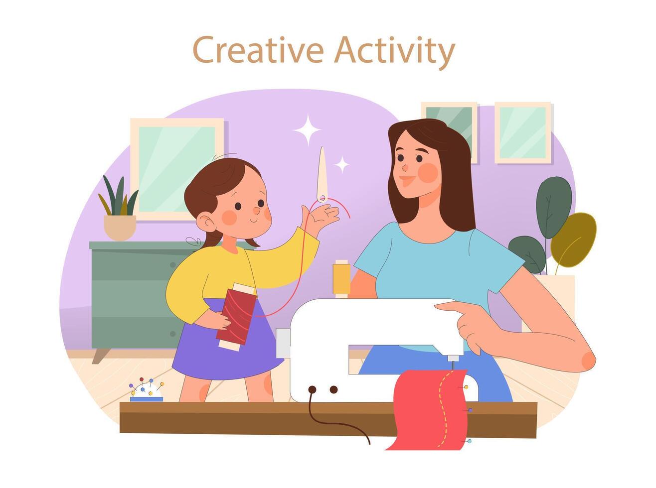 Family Hobbies concept. vector