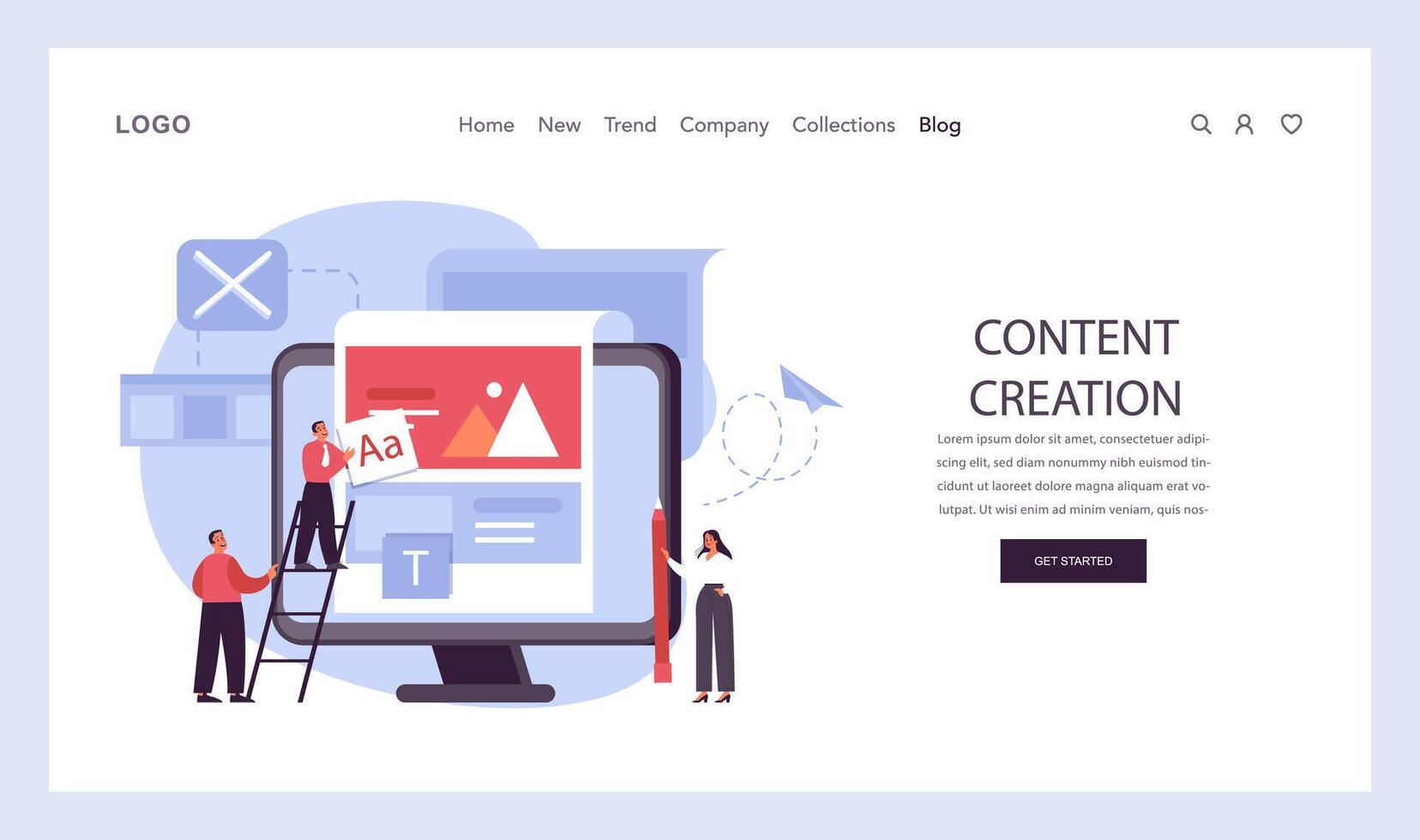 Content Creation concept. Flat vector illustration