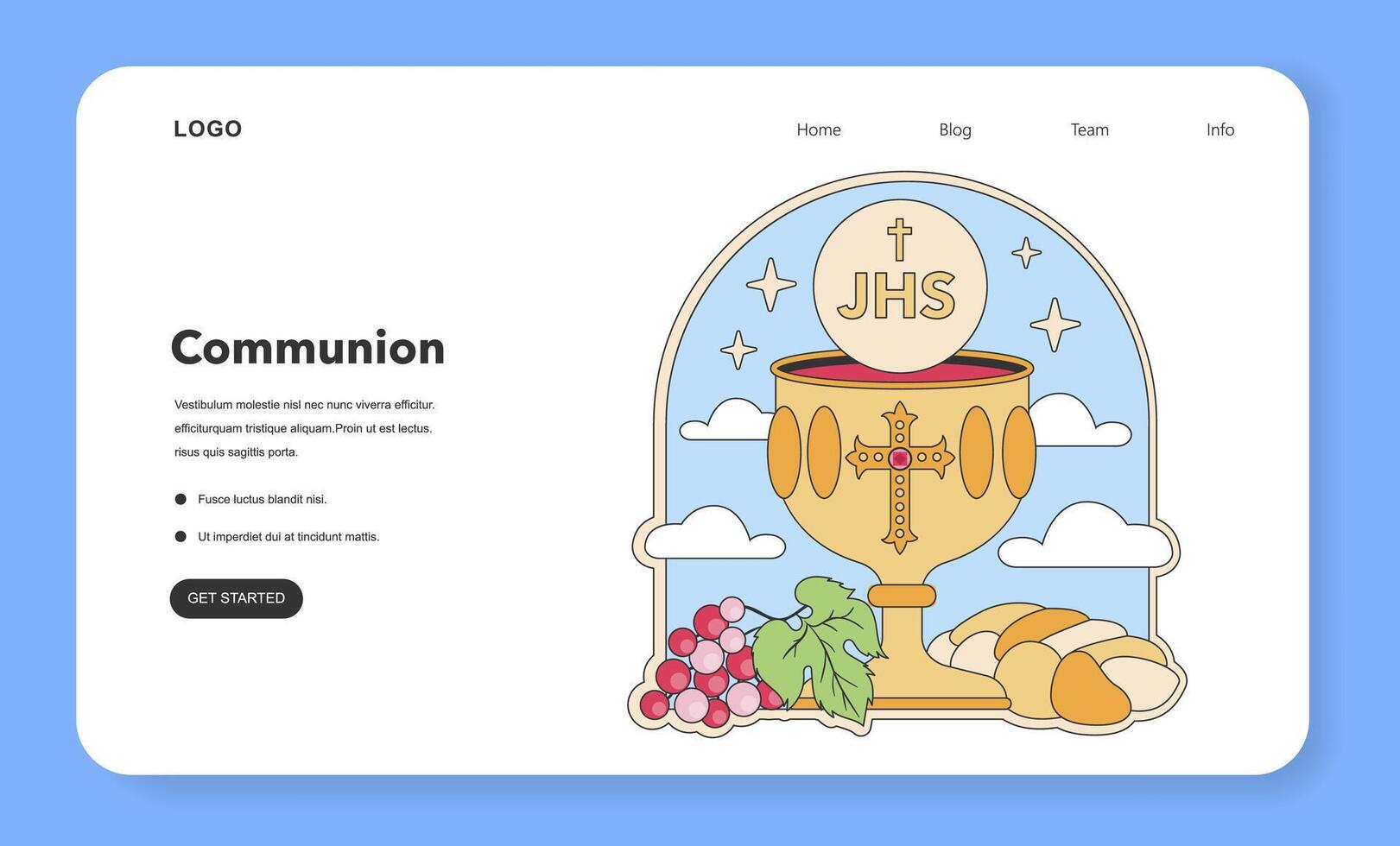 Communion sacrament illustration. . Flat vector illustration