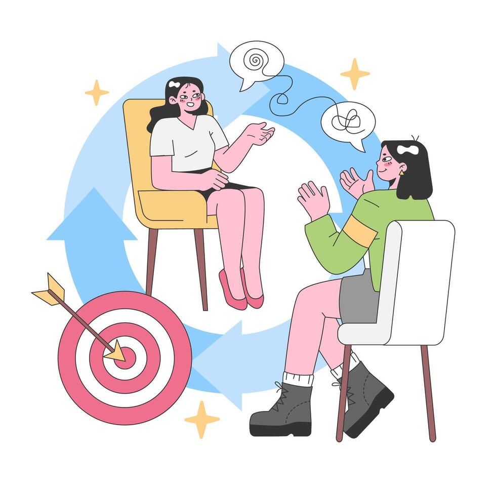 Effective communication concept. Flat vector illustration